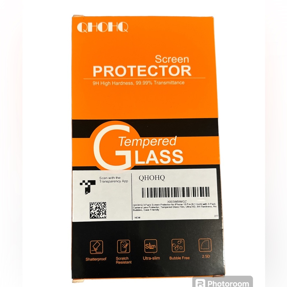 NWT SCREEN PROTECTOR, QHOHQ for iPhone 15 Pro